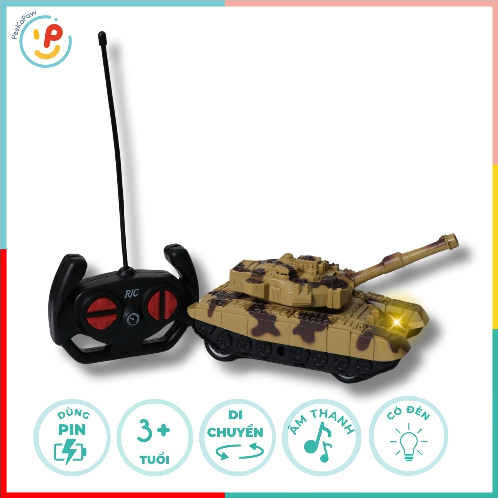Xe tăng điều khiển từ xa pin sạc chạy bánh xích 008-511 PeeKaPaw Toys