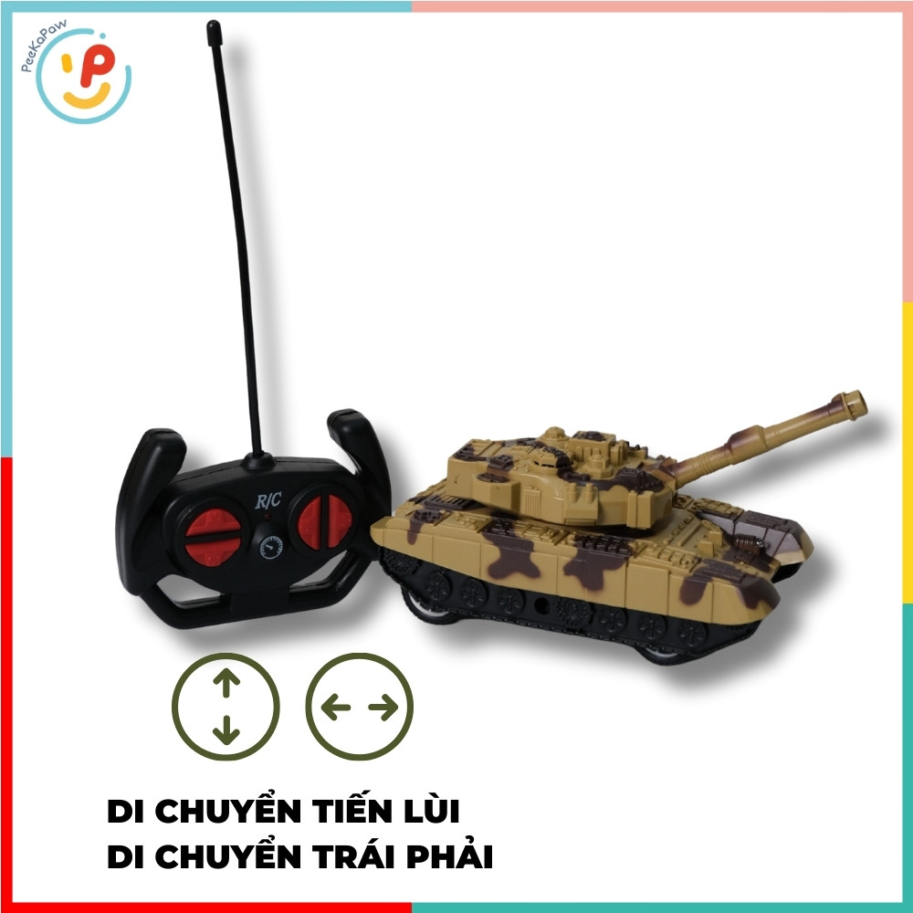 Xe tăng điều khiển từ xa pin sạc chạy bánh xích 008-511 PeeKaPaw Toys