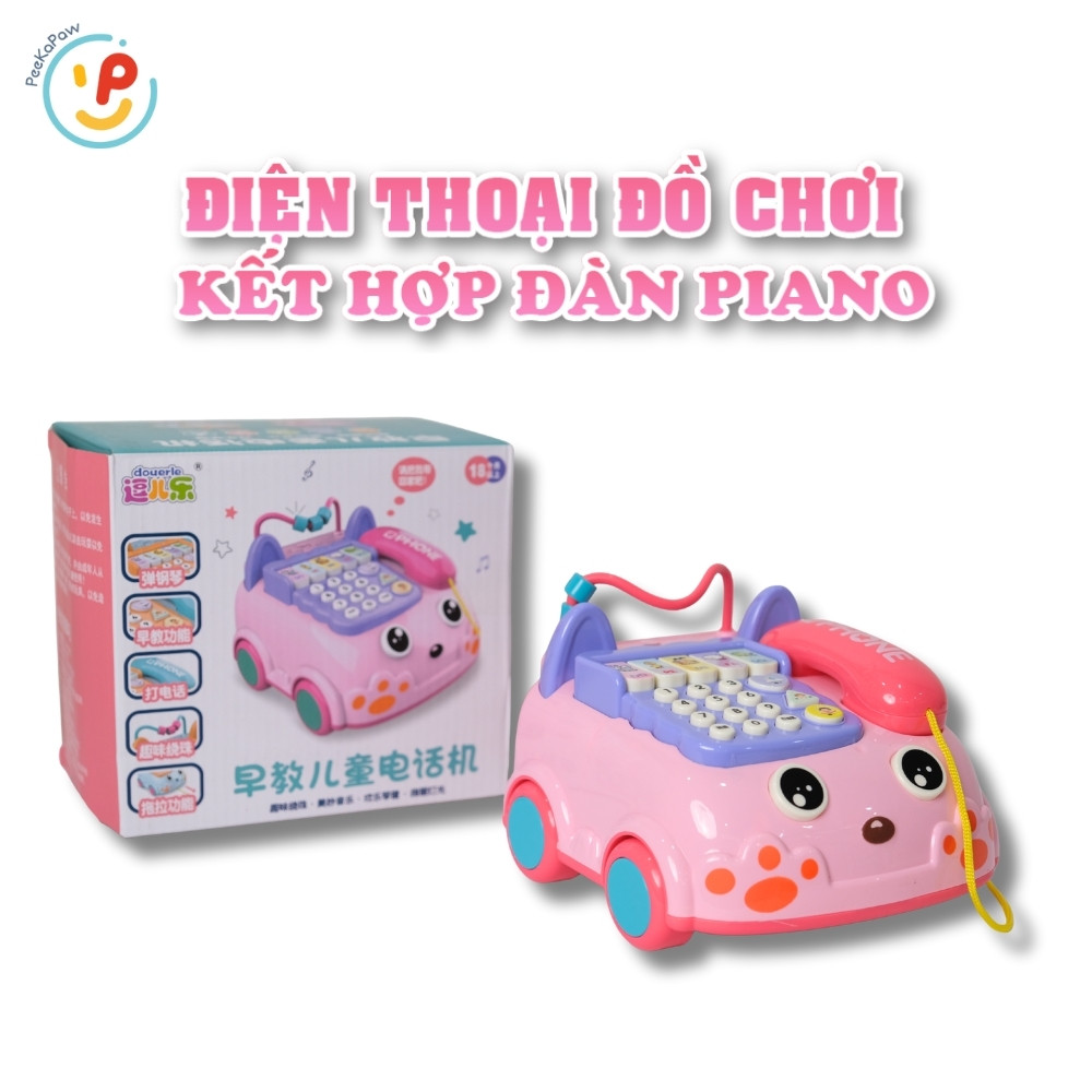 Điện Thoại Đồ Chơi Kết Hợp Piano Có Nhạc, Bàn Phím Số Cho Bé PeeKaPaw Toys