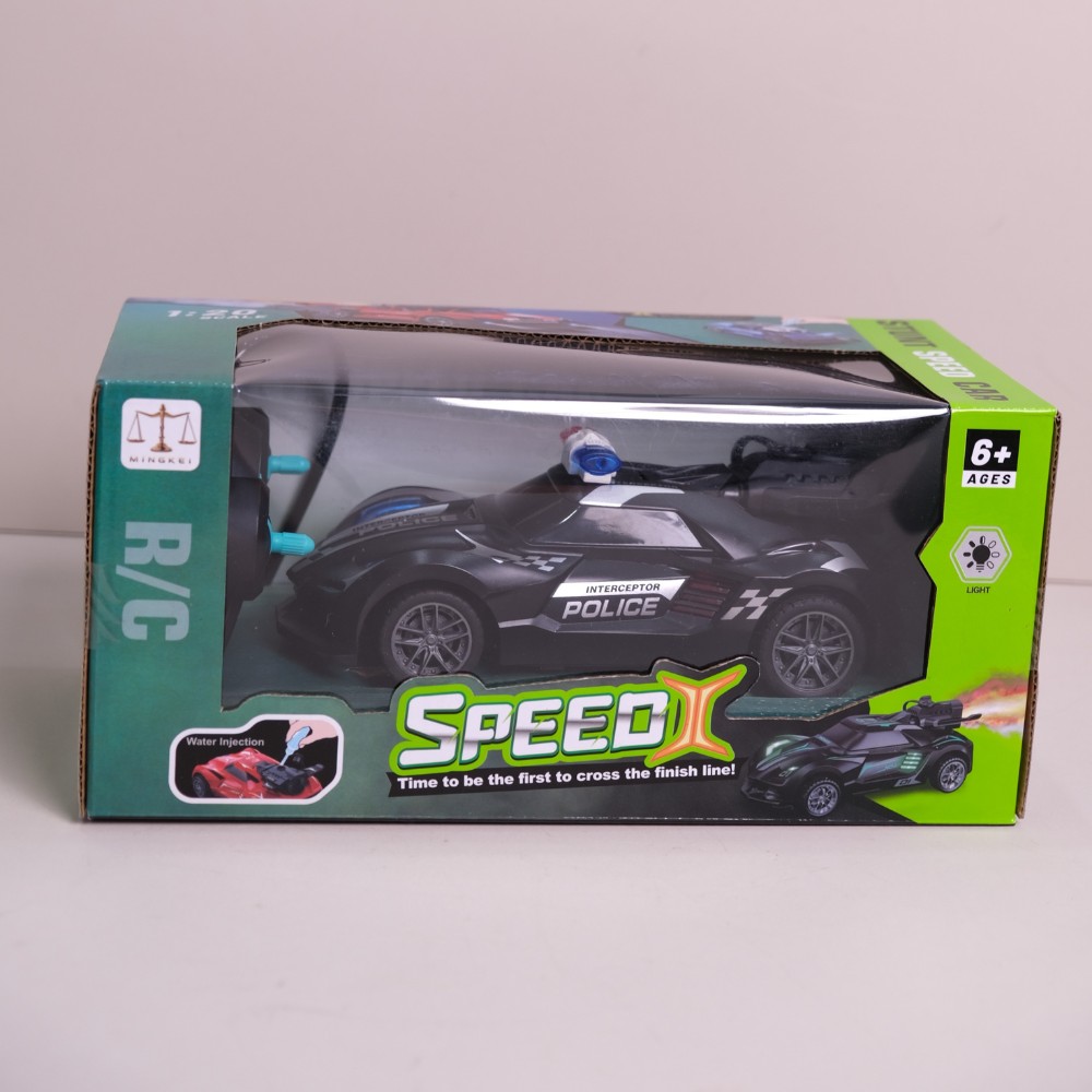Xe cảnh sát điều khiển pin sạc có đèn phun khói 950-13A PeeKaPaw Toys