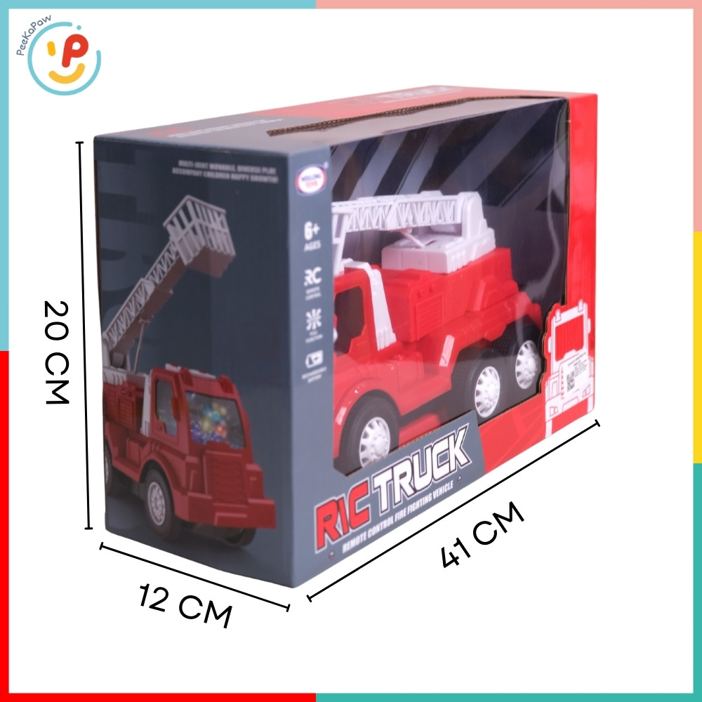 Xe cứu hoả thang nâng điều khiển từ xa pin sạc 9913 PeeKaPaw Toys