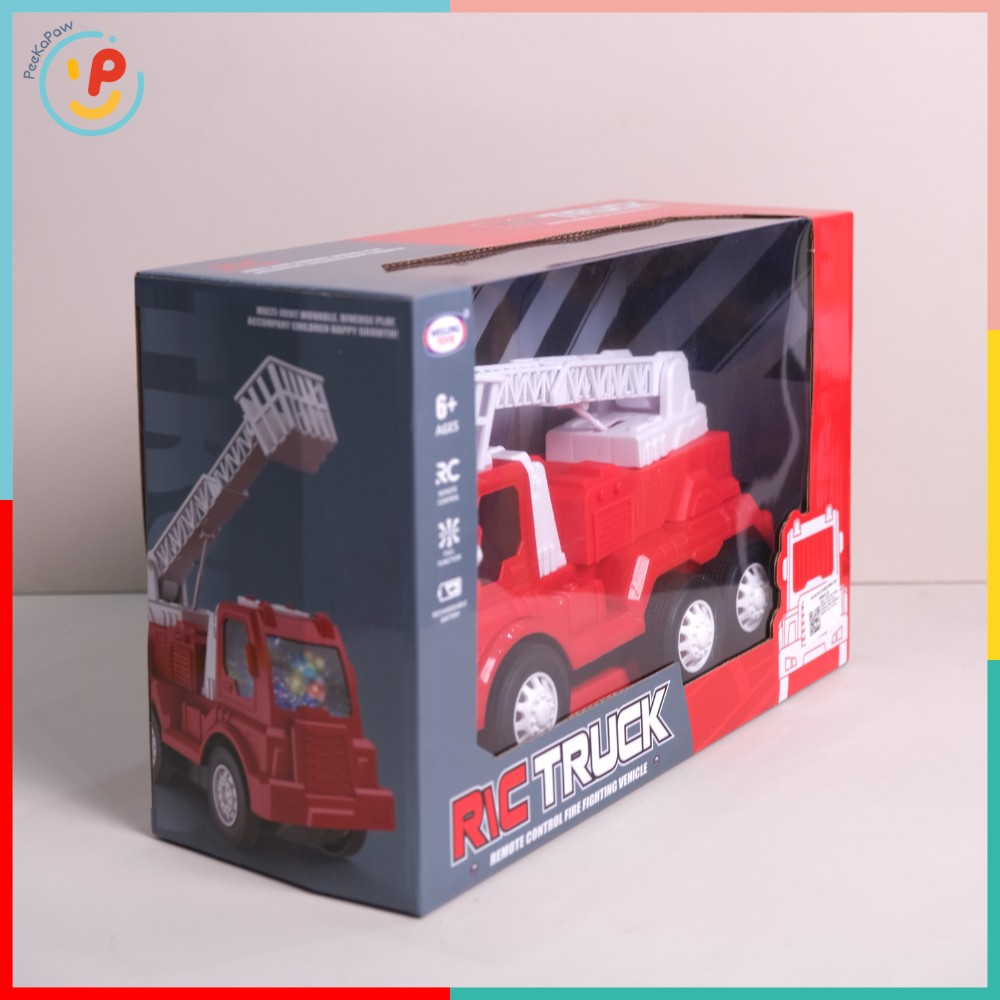 Xe cứu hoả thang nâng điều khiển từ xa pin sạc 9913 PeeKaPaw Toys