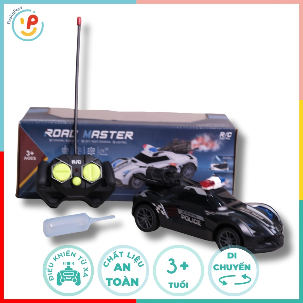 Xe cảnh sát điều khiển phun khói có đèn 388-30 PeeKaPaw Toys