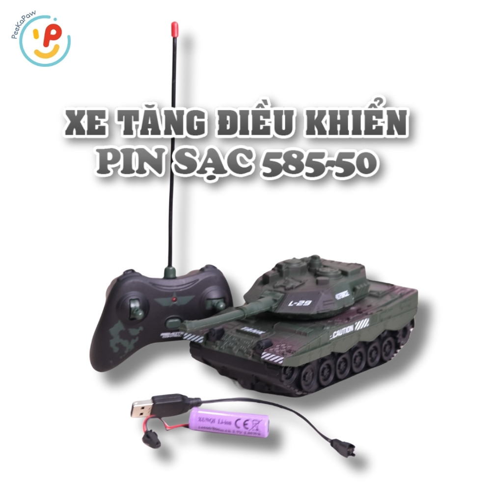 Xe Tăng Điều Khiển Từ Xa Pin Sạc 585-50 PeeKaPaw Toys