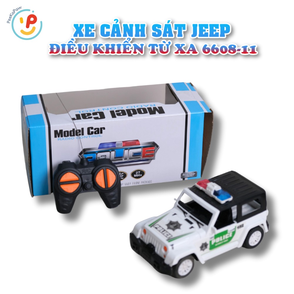 Xe cảnh sát Jeep điều khiển từ xa 6608 PeeKaPaw Toys