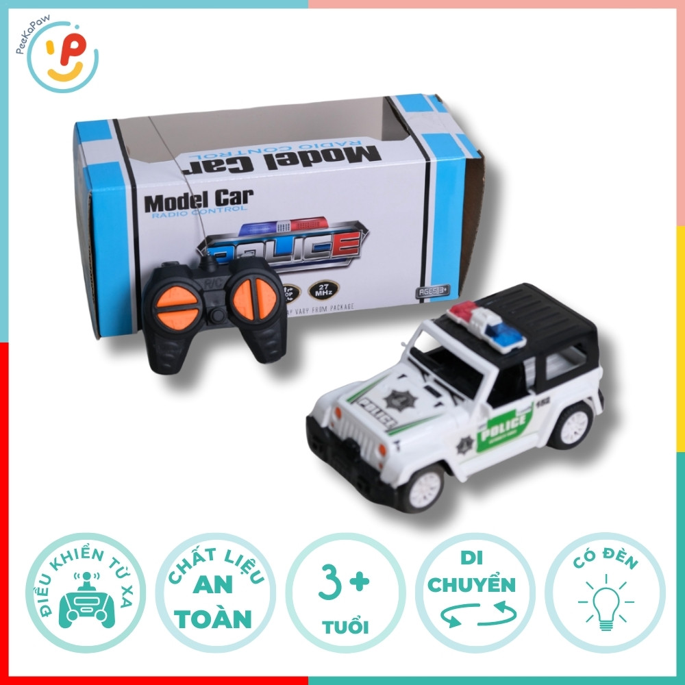 Xe cảnh sát Jeep điều khiển từ xa 6608 PeeKaPaw Toys