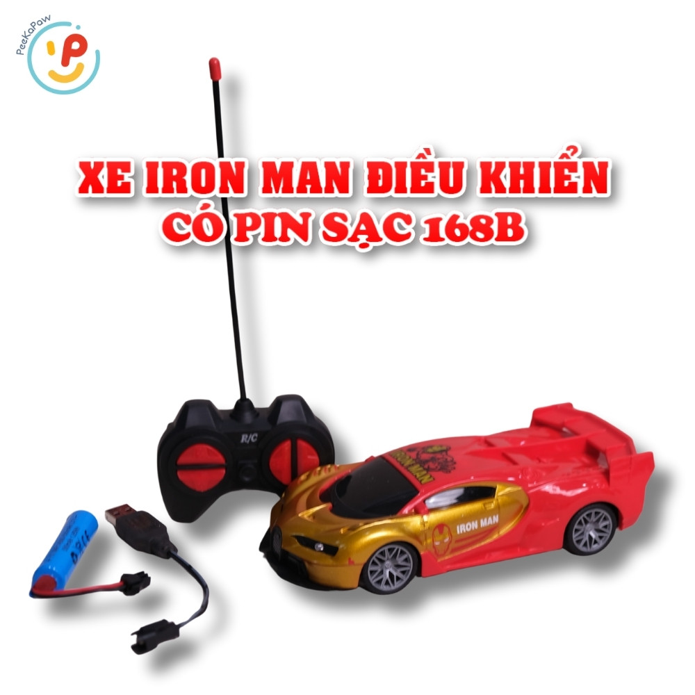 Xe Iron Man điều khiển từ xa pin sạc 186B PeeKaPaw Toys