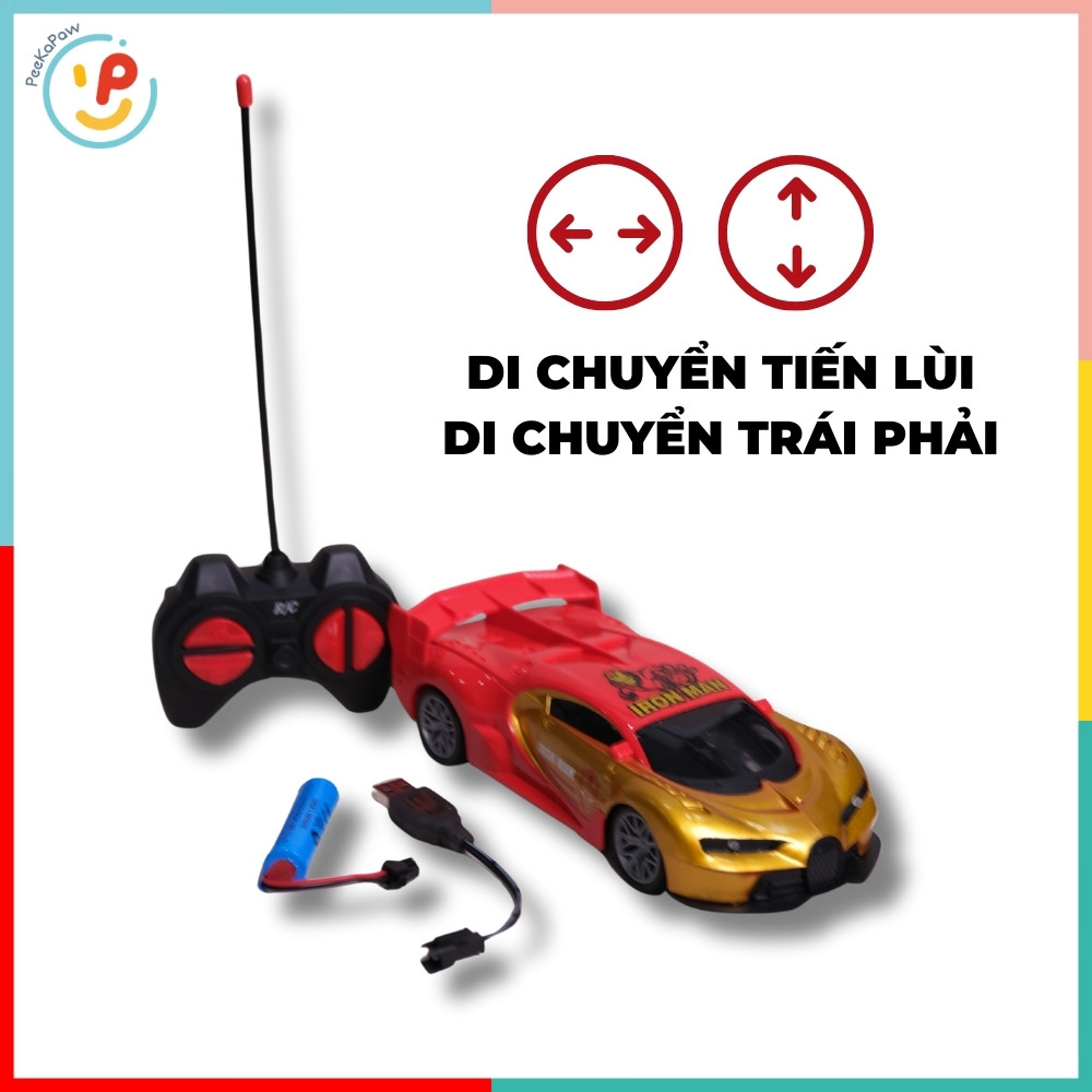 Xe Iron Man điều khiển từ xa pin sạc 186B PeeKaPaw Toys