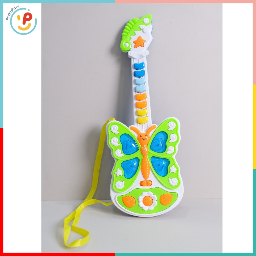 Đàn guitar đồ chơi hình bướm dễ thương cho bé học âm nhạc 663 PeeKaPaw Toys