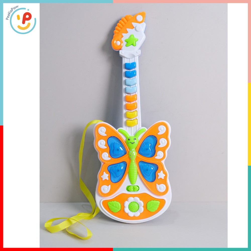 Đàn guitar đồ chơi hình bướm dễ thương cho bé học âm nhạc 663 PeeKaPaw Toys