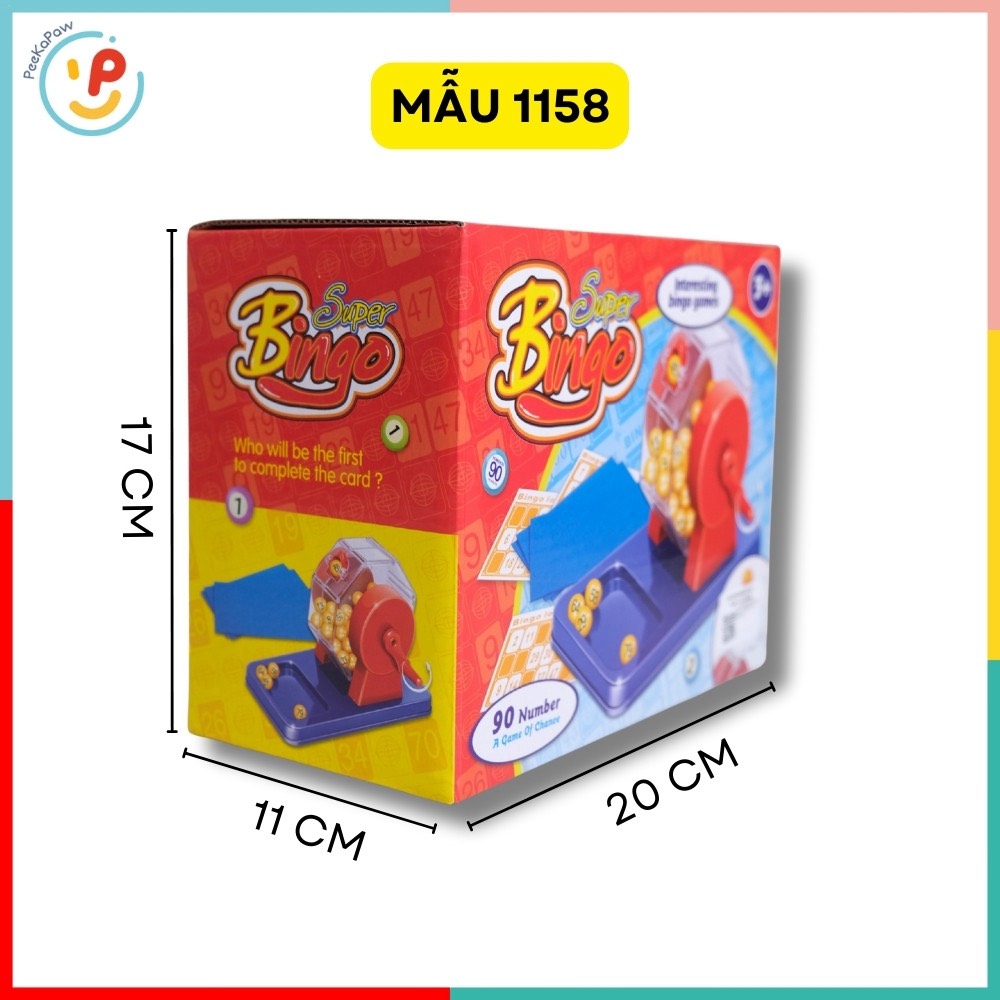 Hộp lồng quay lô tô 90 số trò chơi truyền thống Tết PeeKaPaw Toys