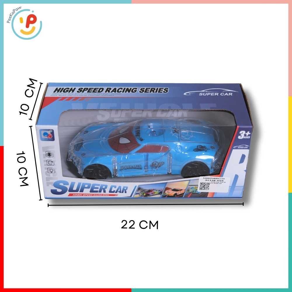 Xe hơi Spiderman Người nhện có đèn LED chạy pin 31338 PeeKaPaw Toys