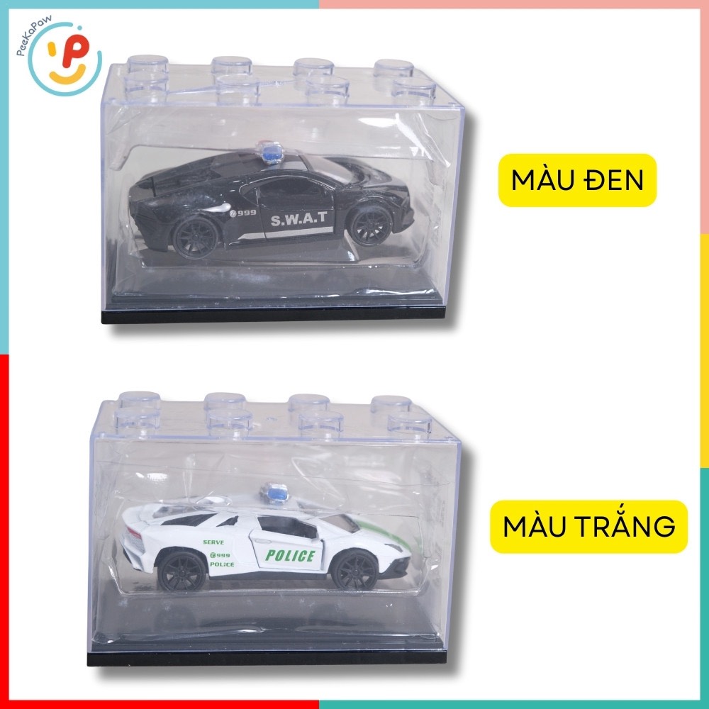 Xe cảnh sát kim loại chạy trớn có hộp mica 6028