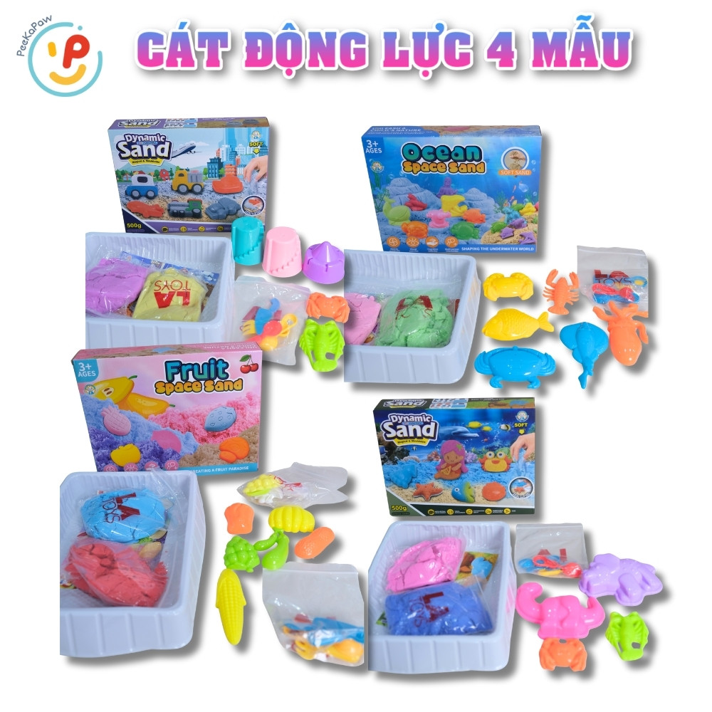 Cát động lực 500g kèm khuôn Dynamic Sand Ocean Sand Fruit Sand Đồ chơi sáng tạo PeeKaPaw Toys