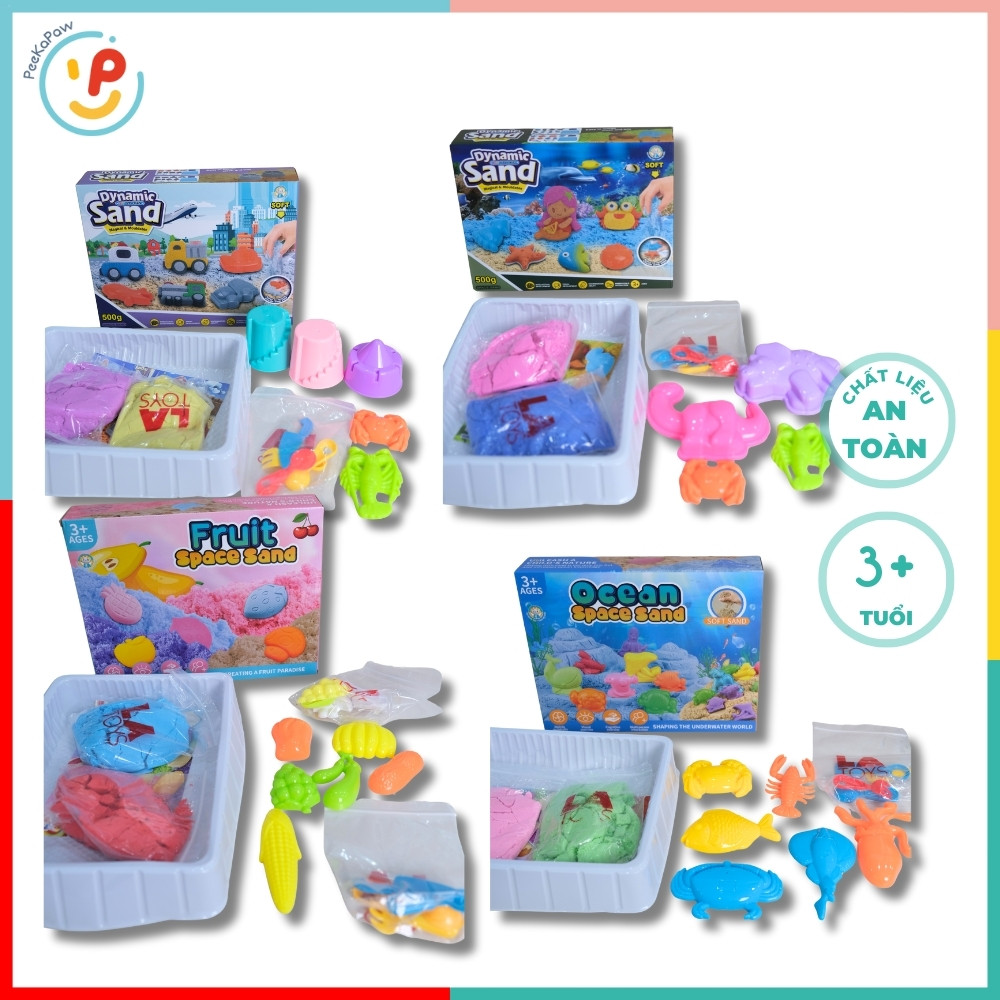 Cát động lực 500g kèm khuôn Dynamic Sand Ocean Sand Fruit Sand Đồ chơi sáng tạo PeeKaPaw Toys