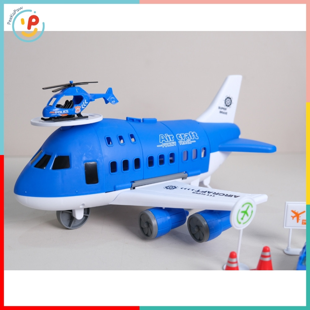 Máy bay xe tuần tra cảnh sát SQ08-4A sân bay cảnh sát PeeKaPaw Toys