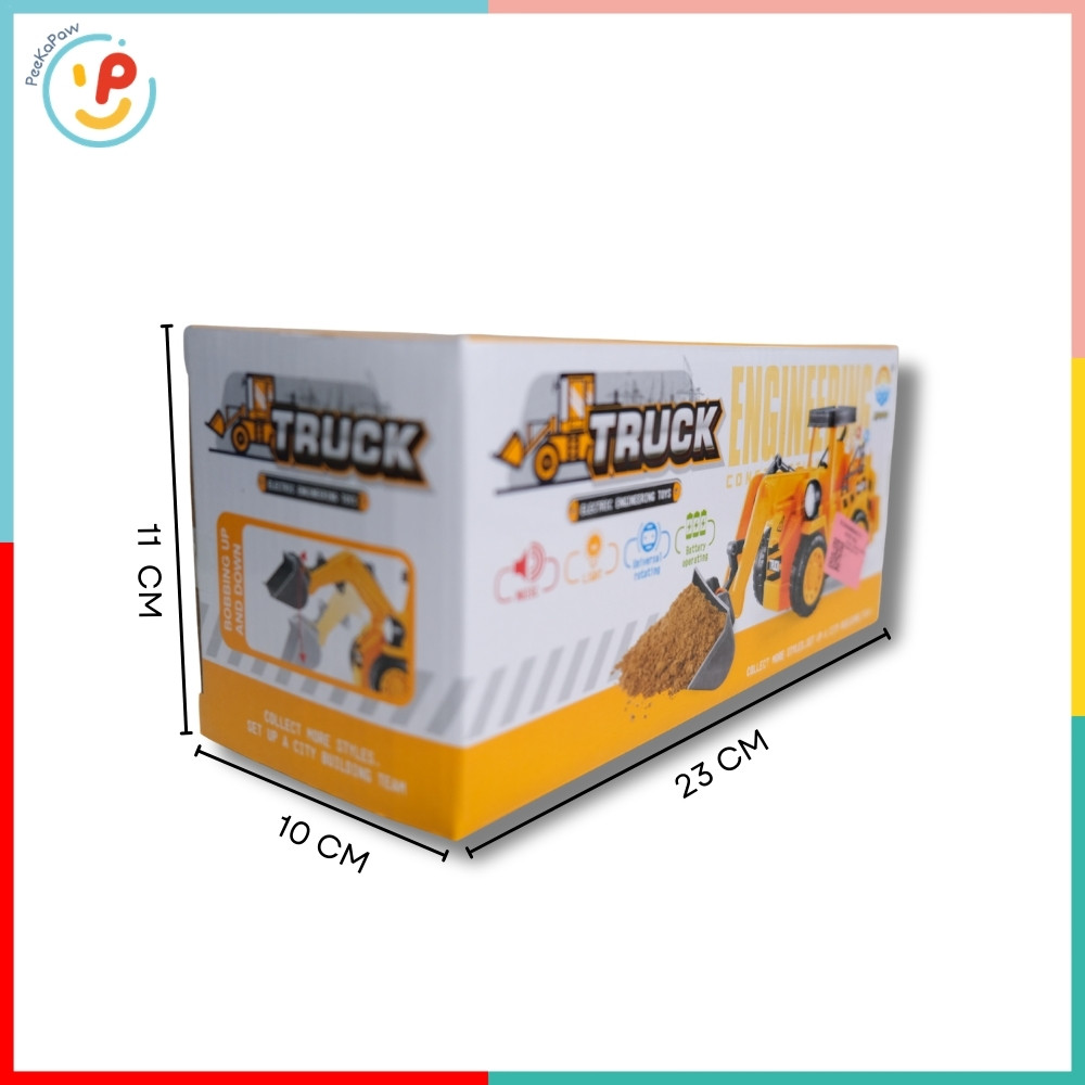 Xe công trình máy xúc chạy pin 777-51 có đèn và âm thanh PeeKaPaw Toys
