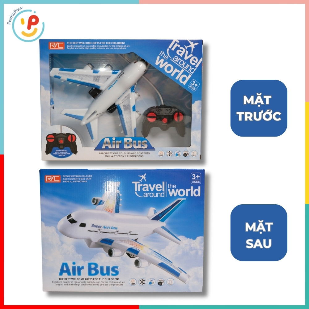 Máy bay Airbus điều khiển từ xa 8004 có đèn PeeKaPaw Toys