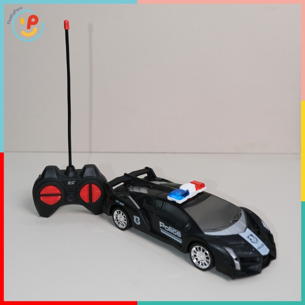 Xe cảnh sát điều khiển từ xa có đèn kiểu thể thao 999-25 PeeKaPaw Toys