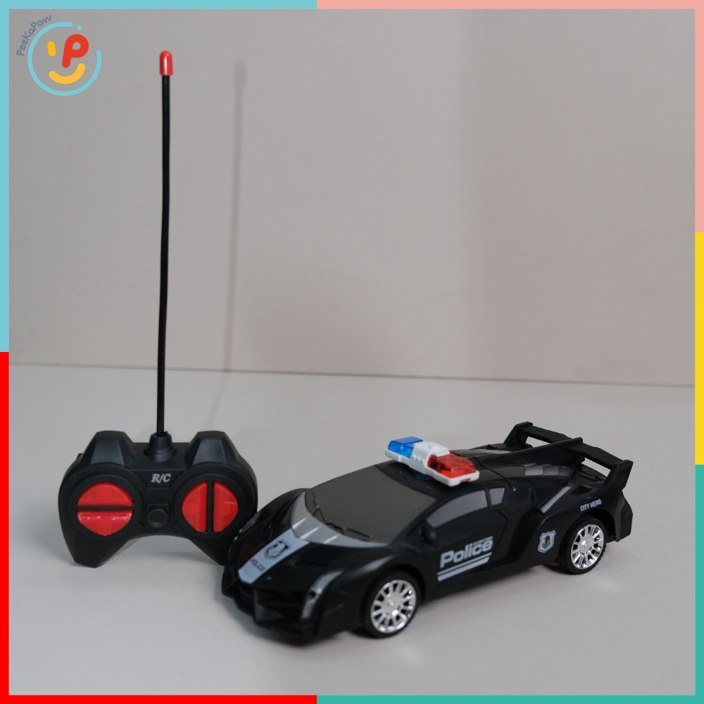 Xe cảnh sát điều khiển từ xa có đèn kiểu thể thao 999-25 PeeKaPaw Toys