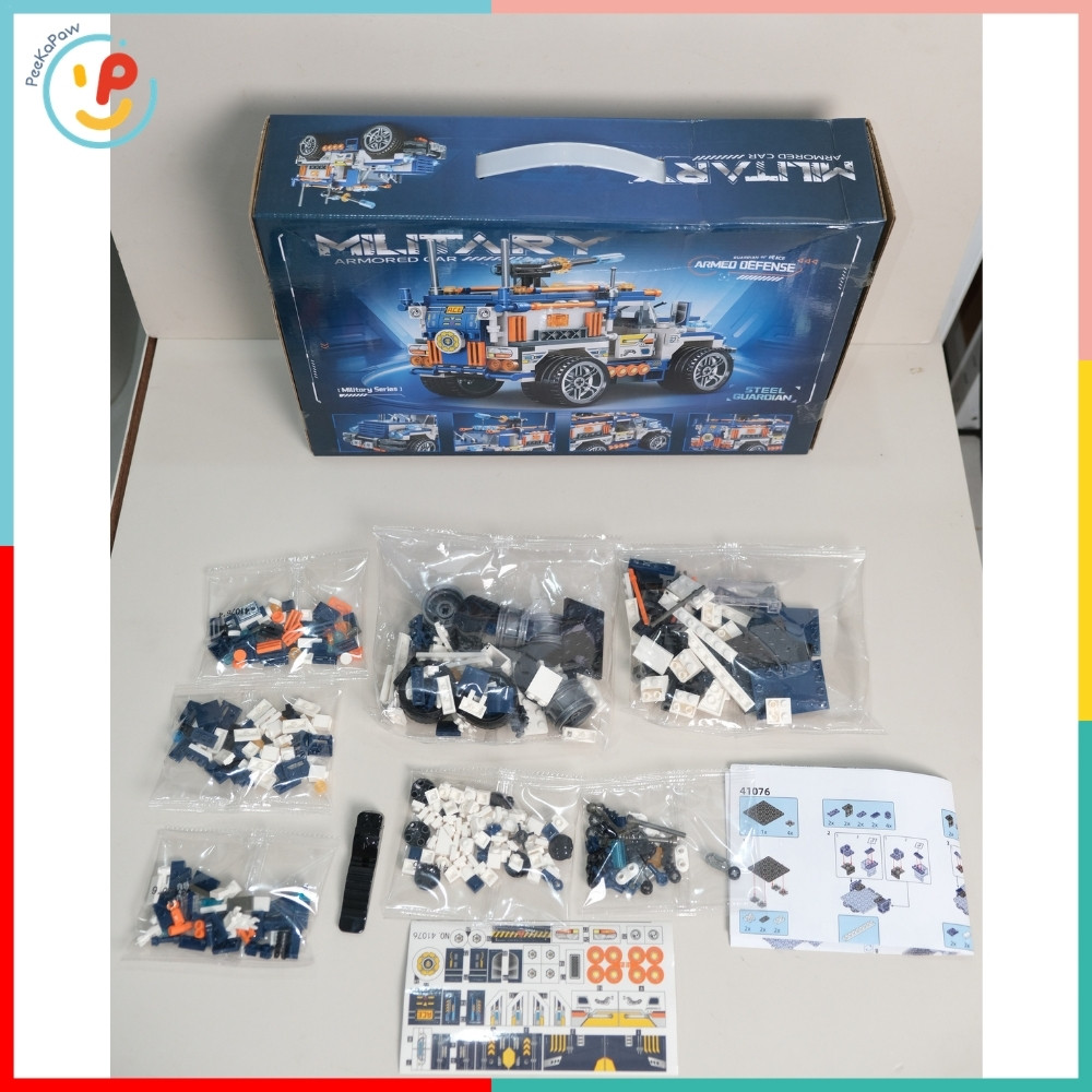 Hộp đồ chơi xếp hình lắp ráp tàu chiến máy bay xe quận đội 400 chi tiết PeeKaPaw Toys