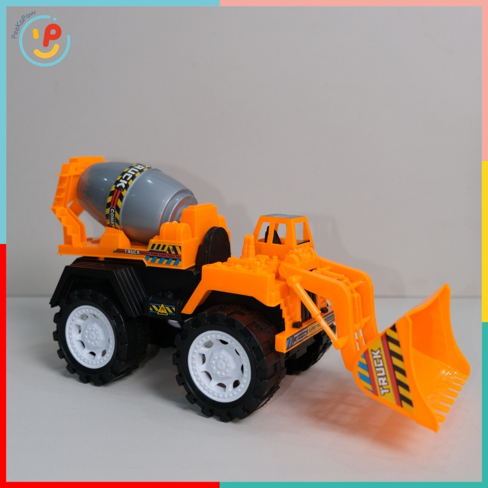 Xe công trình chạy đà trớn Xe xúc cẩu bồn chở cát PeeKaPaw Toys