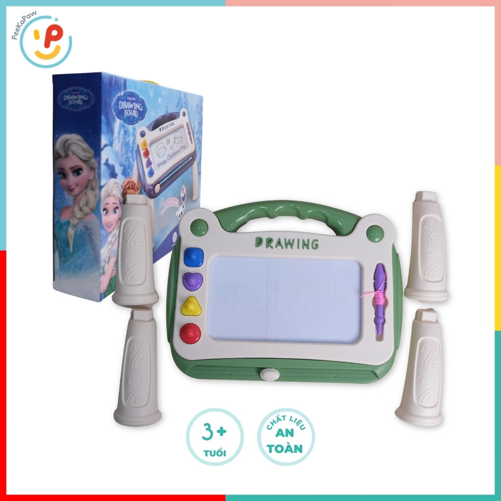 Bảng vẽ tự xoá có chân bàn Frozen 777A Đồ chơi cho bé tập vẽ PeeKaPaw Toys