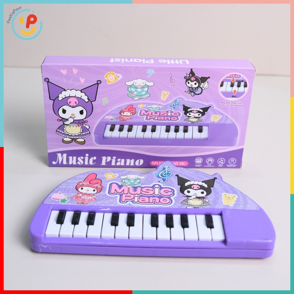 Đồ chơi đàn piano mini cho bé làm quen âm nhạc Kuromi tím 9103-1 PeeKaPaw Toys