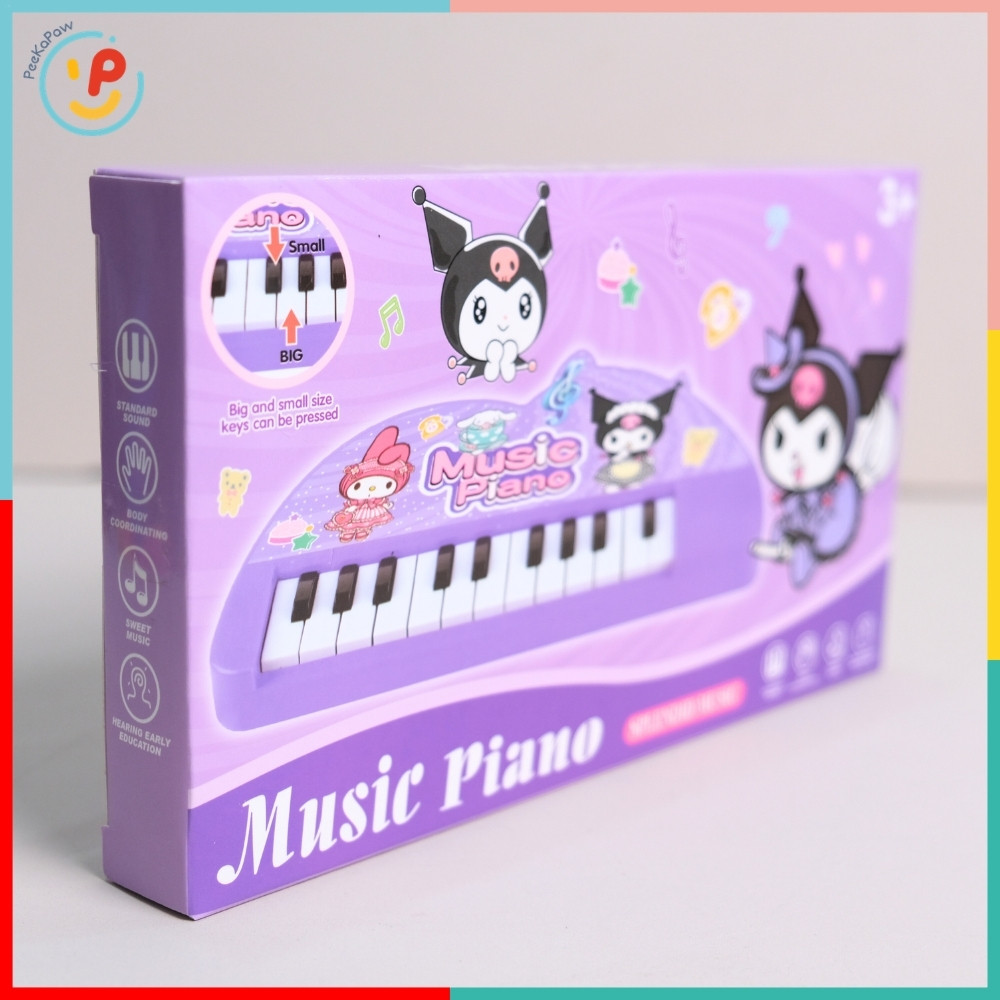 Đồ chơi đàn piano mini cho bé làm quen âm nhạc Kuromi tím 9103-1 PeeKaPaw Toys