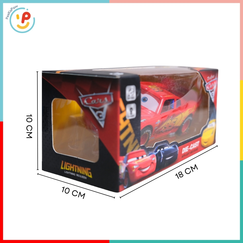 Xe chạy đà trớn hoạt hình Xe tia chớp Mc Queen mở cửa chất liệu hợp kim có đèn âm thanh 899-75 PeeKaPaw Toys