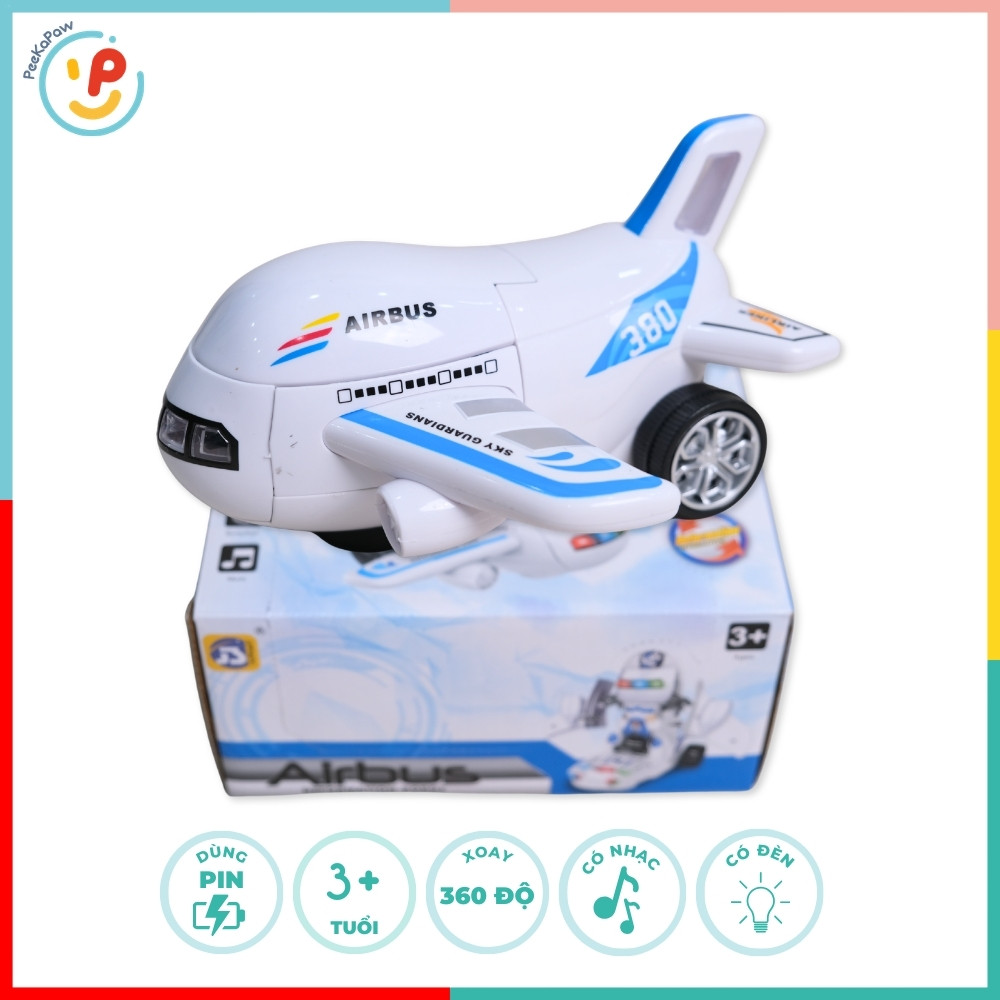 Robot biến hình máy bay Airbus 8995 có đèn nhạc PeeKaPaw Toys