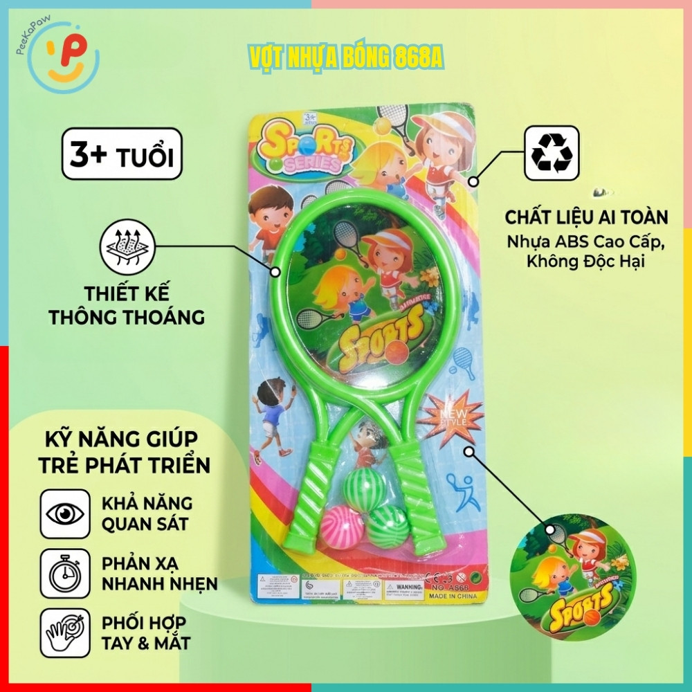 Vợt bóng vợt cầu lông nhỏ cho bé PeeKaPaw Toys