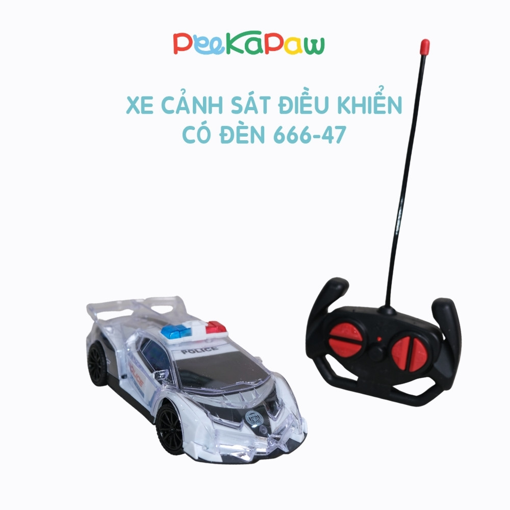 Xe cảnh sát điều khiển từ xa có đèn LED 666-47 PeeKaPaw Toys