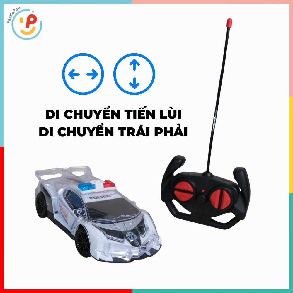 Xe cảnh sát điều khiển từ xa có đèn LED 666-47 PeeKaPaw Toys