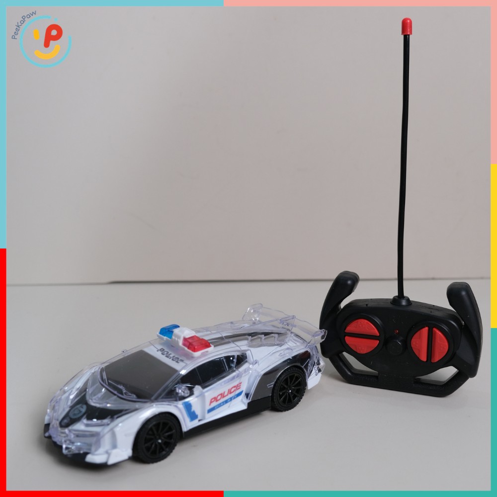 Xe cảnh sát điều khiển từ xa có đèn LED 666-47 PeeKaPaw Toys