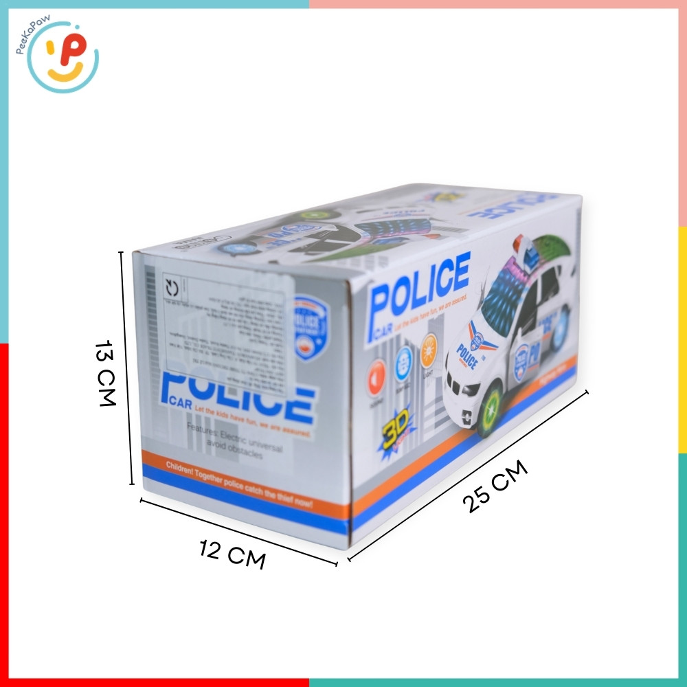Xe cảnh sát chạy pin mở 4 cửa có đèn LED còi báo 2017C PeeKaPaw Toys
