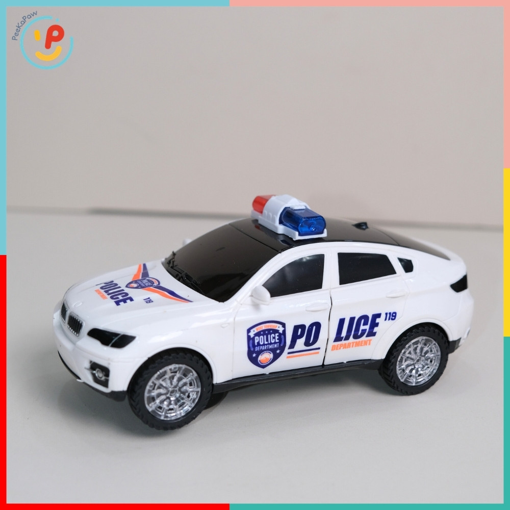Xe cảnh sát chạy pin mở 4 cửa có đèn LED còi báo 2017C PeeKaPaw Toys