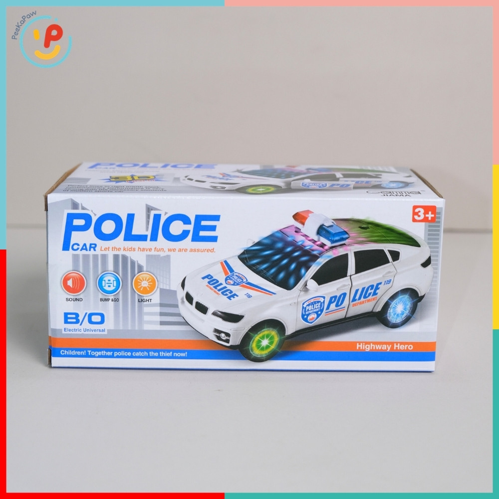 Xe cảnh sát chạy pin mở 4 cửa có đèn LED còi báo 2017C PeeKaPaw Toys