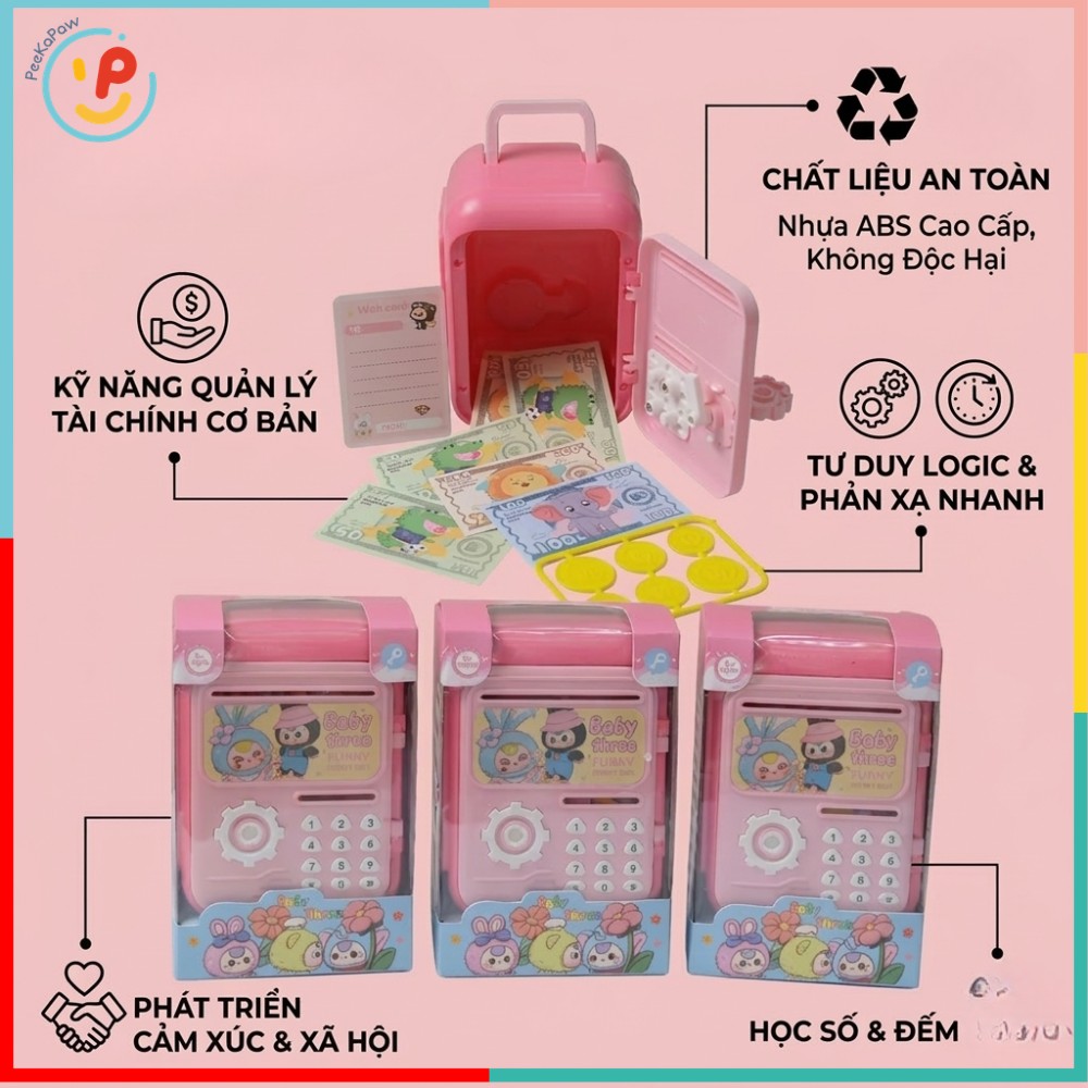 Két sắt đồ chơi nhí 14cm Labubu hồng N72-26 PeeKaPaw Toys
