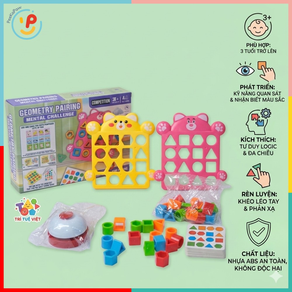 Trò chơi tương tác xếp hình khối Ai Nhanh Hơn HT076 PeeKaPaw Toys