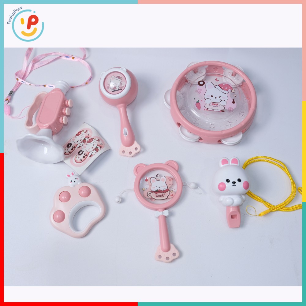 Lục lạc 6 món Thỏ Hồng cho bé 18 tháng FXB-33 PeeKaPaw Toys