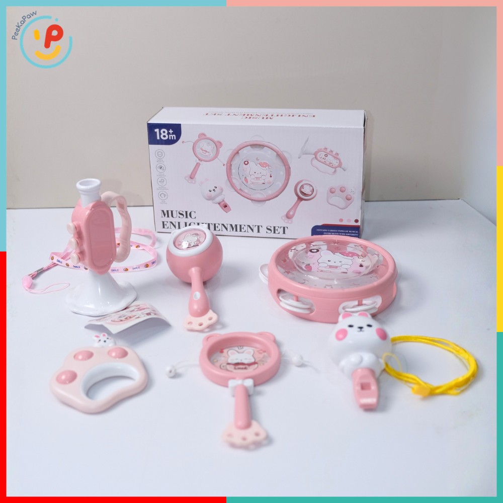Lục lạc 6 món Thỏ Hồng cho bé 18 tháng FXB-33 PeeKaPaw Toys