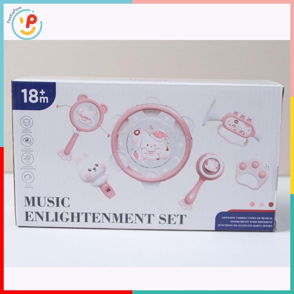 Lục lạc 6 món Thỏ Hồng cho bé 18 tháng FXB-33 PeeKaPaw Toys