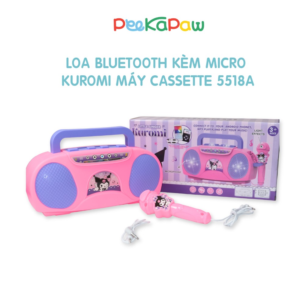 Đồ Chơi Loa Bluetooth Kèm Micro Kuromi Hình Máy Cassette 5518A PeeKaPaw Toys