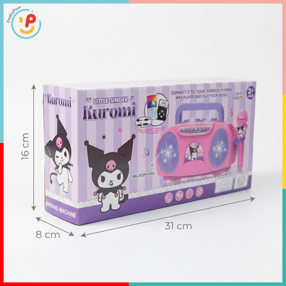 Đồ Chơi Loa Bluetooth Kèm Micro Kuromi Hình Máy Cassette 5518A PeeKaPaw Toys