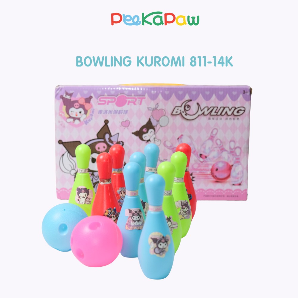 Hộp đồ chơi bowling mini Kuromi 811-14K đồ chơi vận động PeeKaPaw Toys