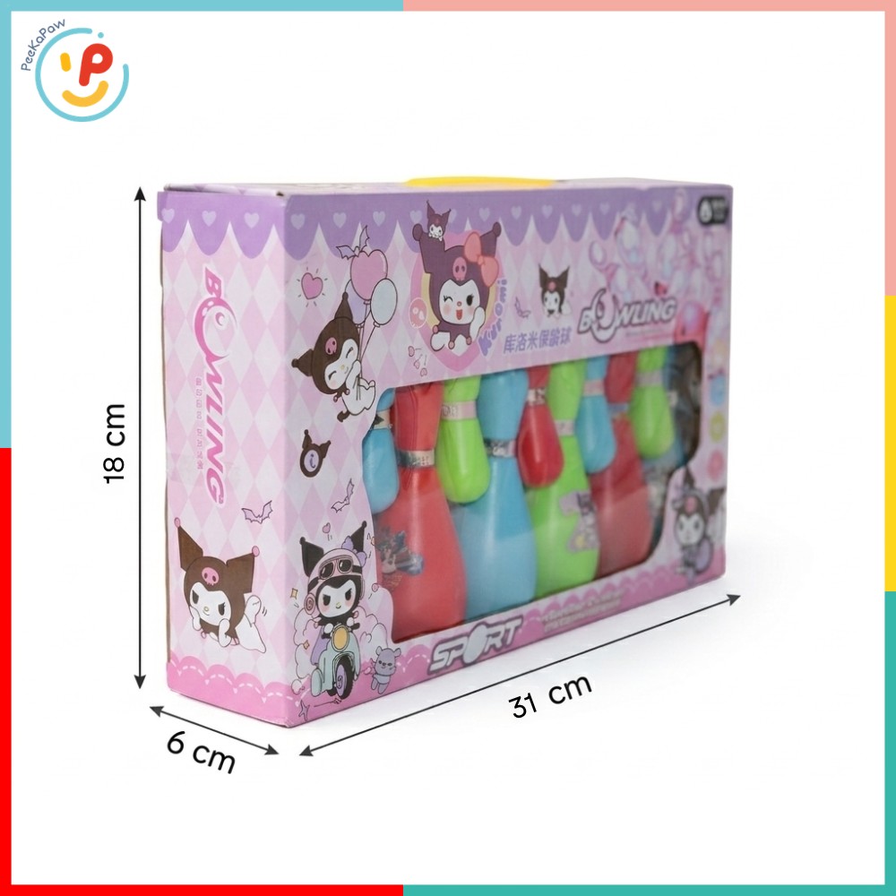 Hộp đồ chơi bowling mini Kuromi 811-14K đồ chơi vận động PeeKaPaw Toys