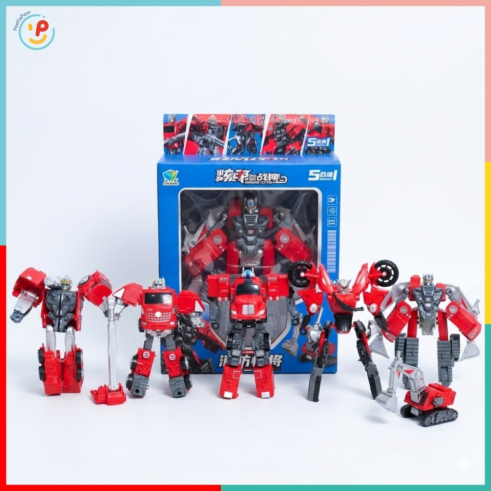 Đồ Chơi Lắp Ráp Robot Biến Hình 5 Mẫu Xe 788-91 PeeKaPaw Toys