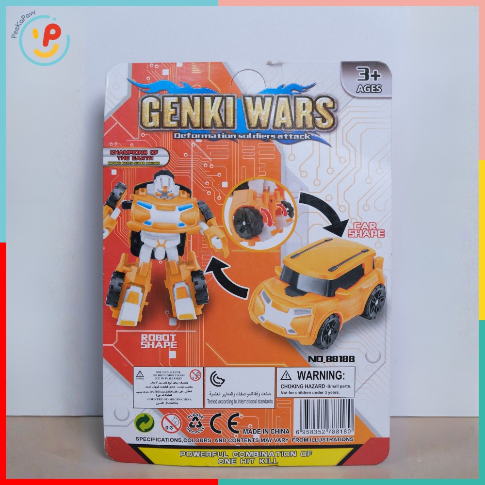Robot lắp ráp biến hình xe ô to 8818B Genki Wars 2 PeeKaPaw Toys