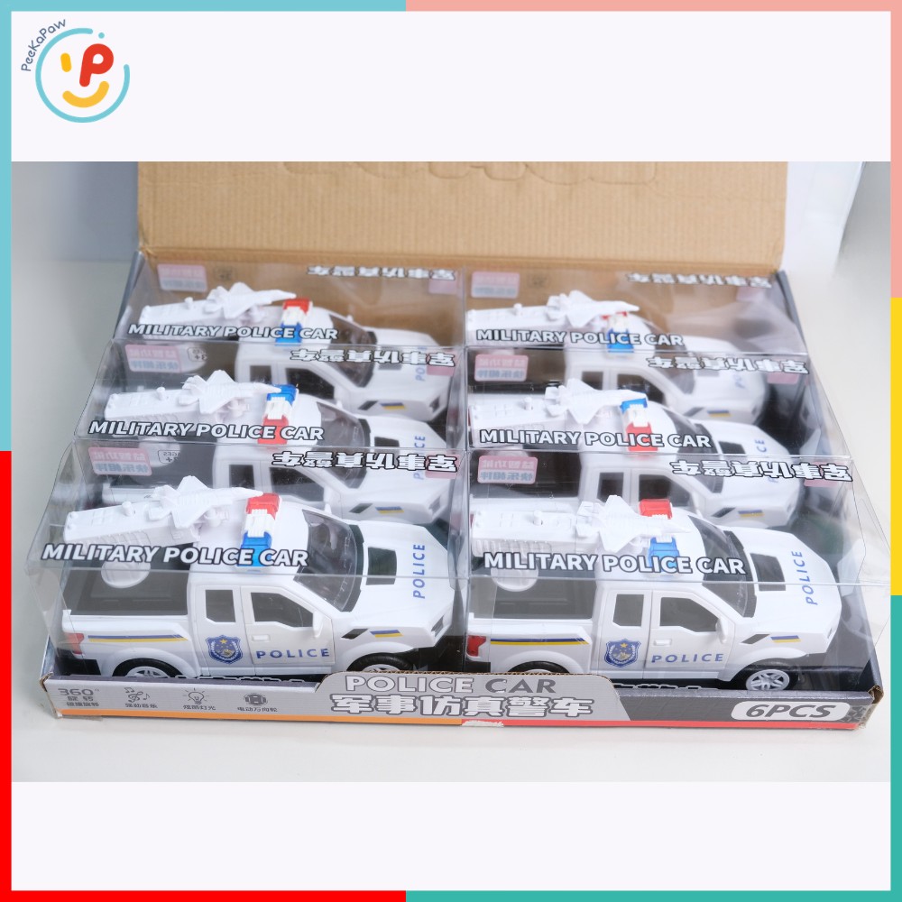 Xe cảnh sát phóng máy bay mở cửa có đèn còi chạy pin A422-25 PeeKaPaw Toys